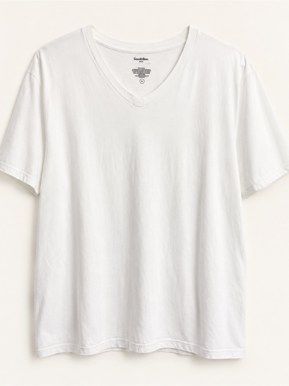 Goodfellow & Co White V-Neck Short Sleeve Tee